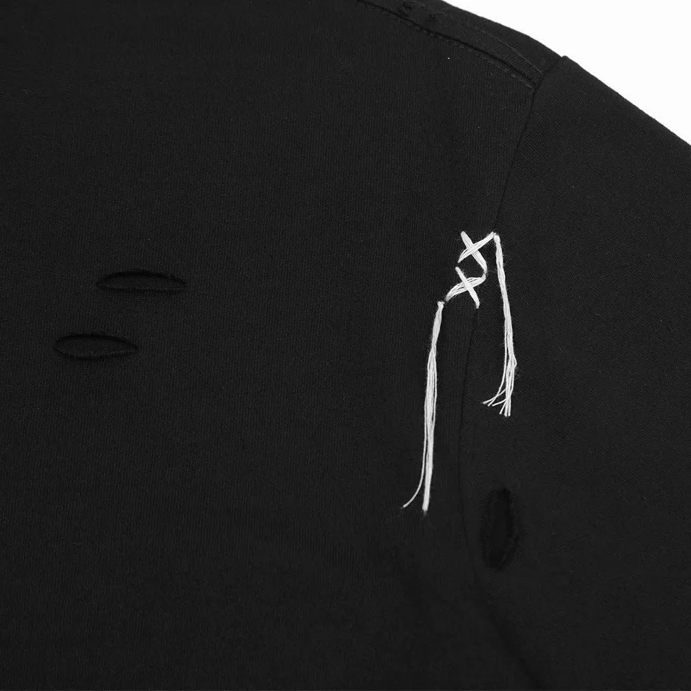 Fashion Personality Distressed Short-sleeved T-shirt Men - Bellarte Enchanté Fashion Personality Distressed Short-sleeved T-shirt Men